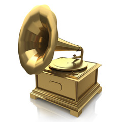 Vintage gold gramophone