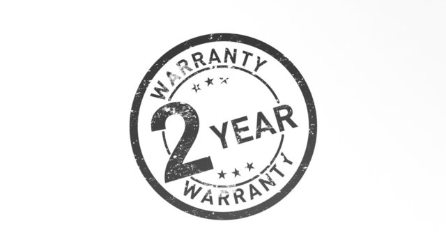 Rubber stamp 2 Year Warranty