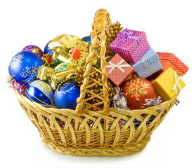 different christmas decoration on a white background