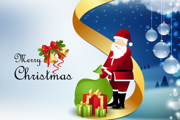 Christmas  gift box with santaclaus