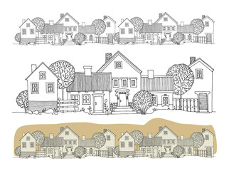 Naklejka premium Cartoon houses