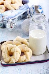 Glazed Christmas wreaths biscuits