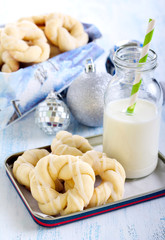 Glazed Christmas wreaths biscuits