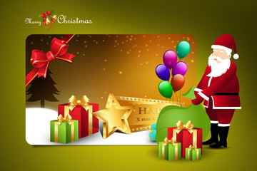 Christmas  gift box with santaclaus
