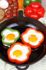 Fried eggs in a pan