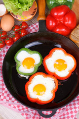 Fried eggs in a pan