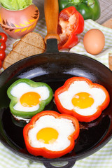 Fried eggs in a pan