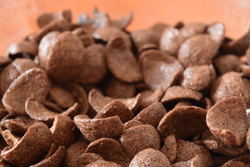 Breakfast Chocolate Corn Flakes Close Up