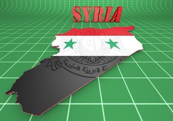 Map illustration of Syria with map