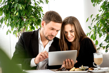 Young couple at the restaurant