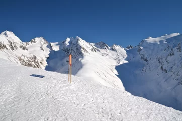 Fotobehang Alpine ski resort in Sölden in Otztal Alps, Tirol, Austria © lucazzitto