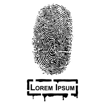 Realistic Fingerprint and frame for fill text
