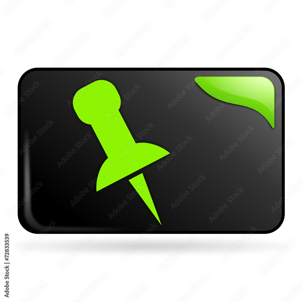 Wall mural punaise sur bouton web rectangle vert