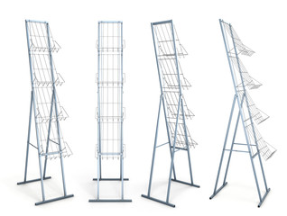 Rack for promotional materials from different angles.
