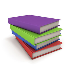 Stack of books in color cover.
