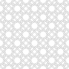 Black and white geometric seamless pattern with weave style.