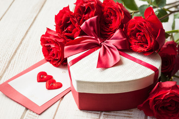 Valentine's day gift and roses - Powered by Adobe