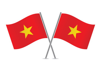 Vietnamese flags. Vector illustration.