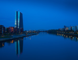 The new building of the European Central Bank Headquarters, ECB,
