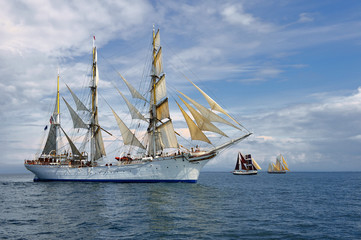 Fototapeta na wymiar Sailing ship. Series of ships and yachts
