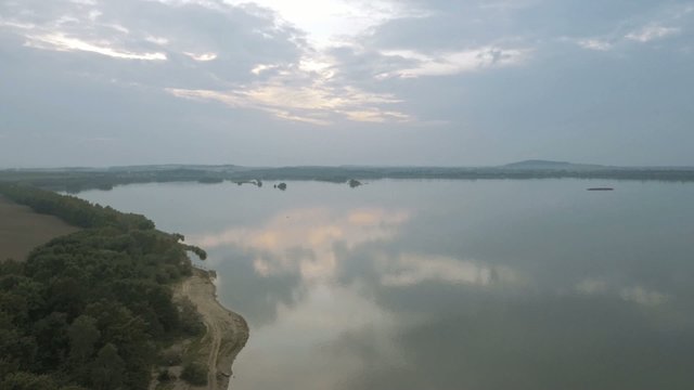 Aerial shot of the lake