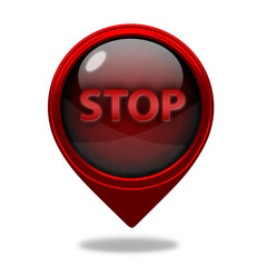 stop pointer icon on white background