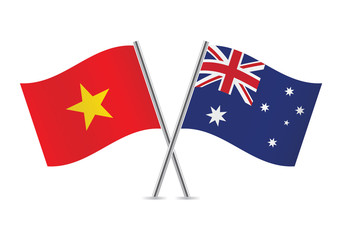 Australian and Vietnamese flags. Vector illustration.