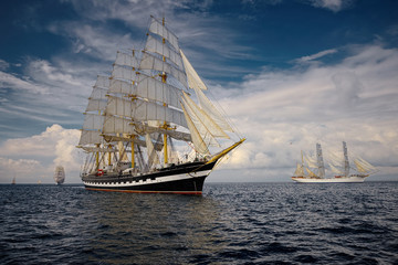 Plakat Sailing vessel. Collection of ships and yachts