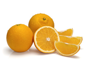 Glass of orange juice with fruit