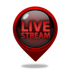 Live stream pointer icon on white background