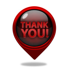 Thank you pointer icon on white background