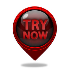 Try now pointer icon on white background