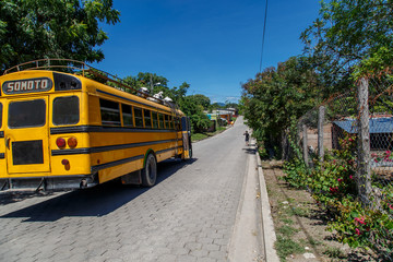 Nicaraguan public bus from Somoto in Palacagüina, Nicaragua