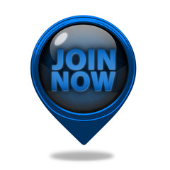 Join now pointer icon on white background
