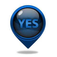 yes pointer icon on white background