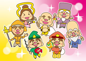 輝く笑顔　七福神