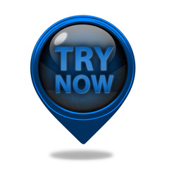 Try now pointer icon on white background