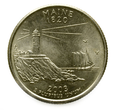 Maine メイン州 缅因州 Мэн (штат) quarter america מיין
