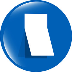 Blank sticker with curled corner on web icon (button)