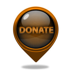 Donate pointer icon on white background