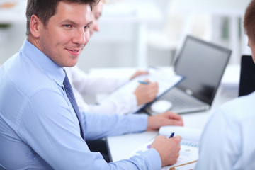 Obraz premium Business people working with laptop in an office