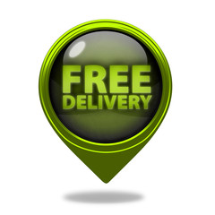 Free delivery pointer icon on white background