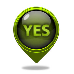 yes pointer icon on white background