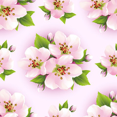 Beautiful seamless pattern with sakura blossom