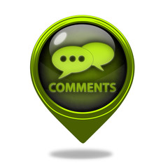 Comments now pointer icon on white background