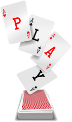 Play cards aces poker hand deck