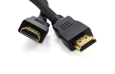 Close up HDMI cable isolated on a white background
