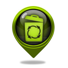 recycle pointer icon on white background