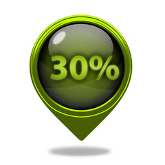 Thirty percent pointer icon on white background