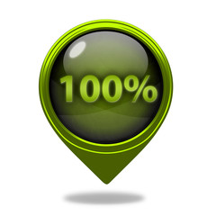 Hundred percent pointer icon on white background